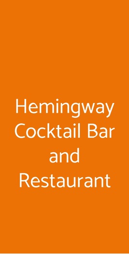 Hemingway Cocktail Bar And Restaurant, Como