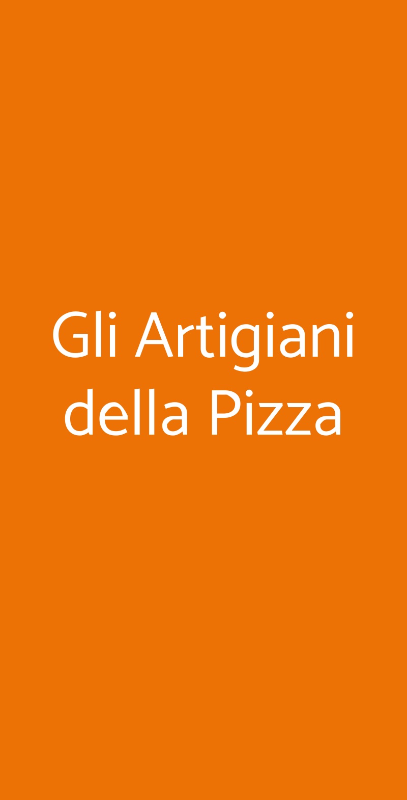 Gli Artigiani della Pizza Milano menù 1 pagina