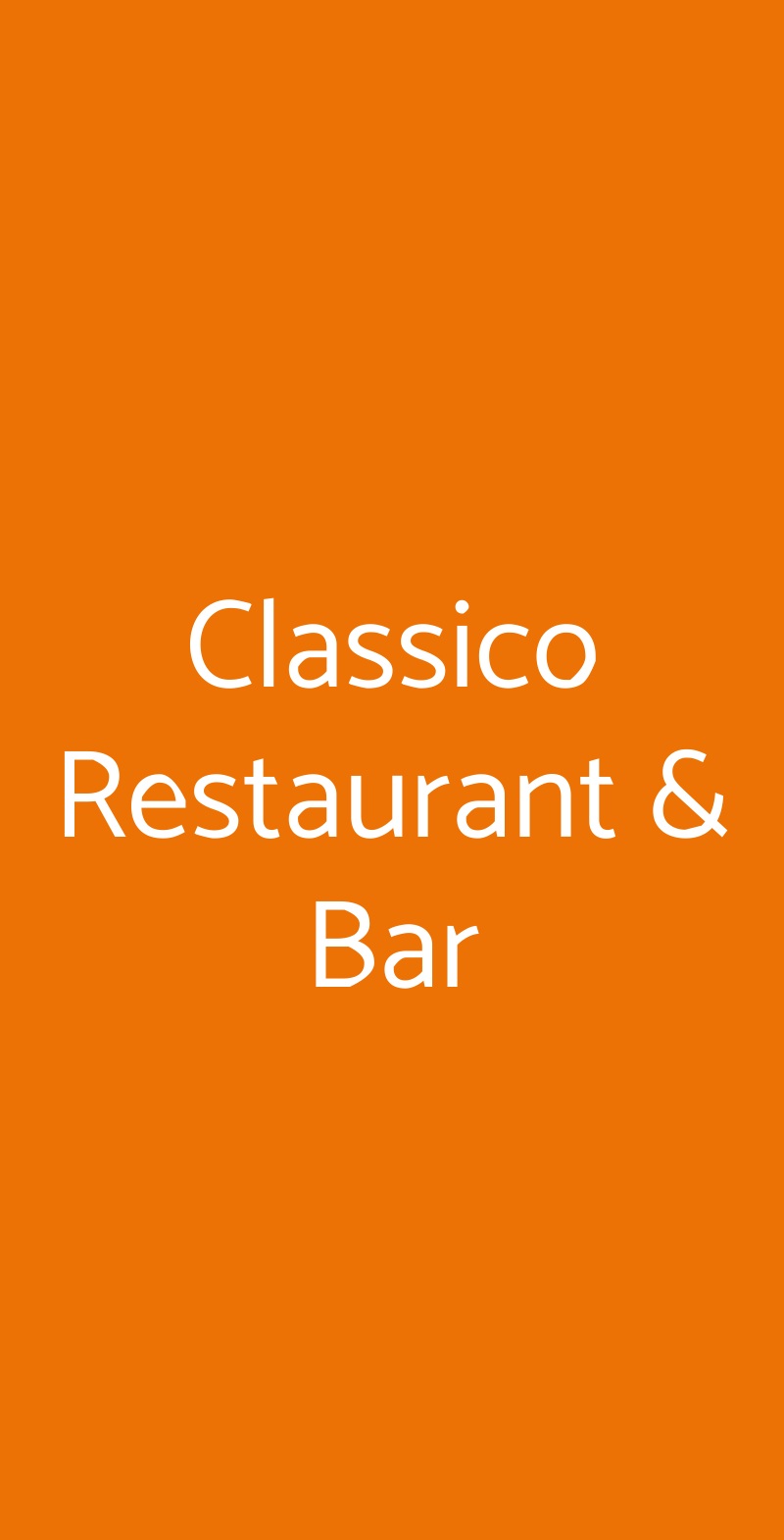 Classico Restaurant & Bar Milano menù 1 pagina