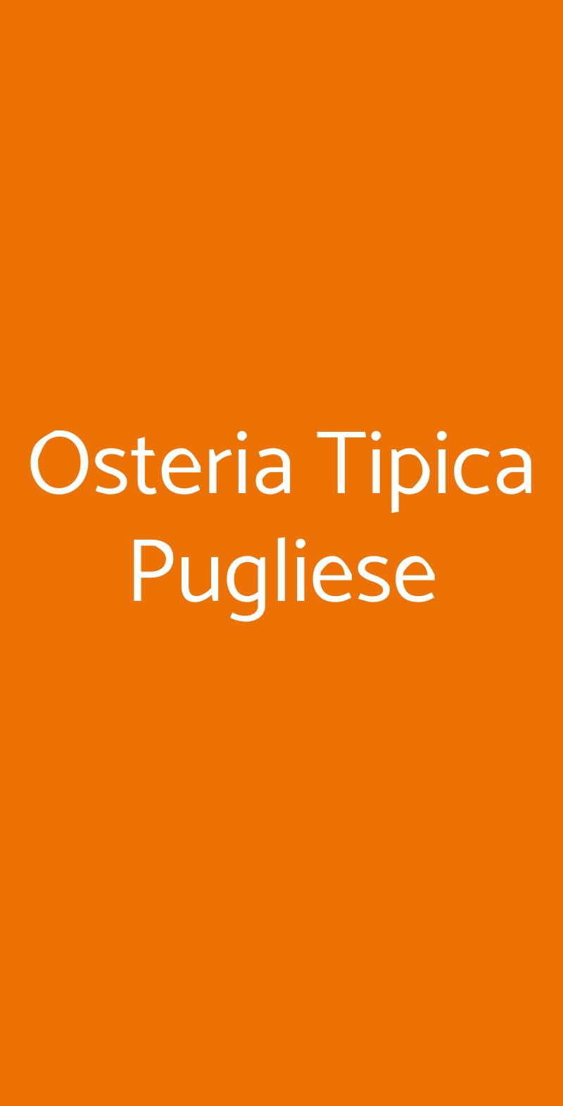 Osteria Tipica Pugliese Milano menù 1 pagina