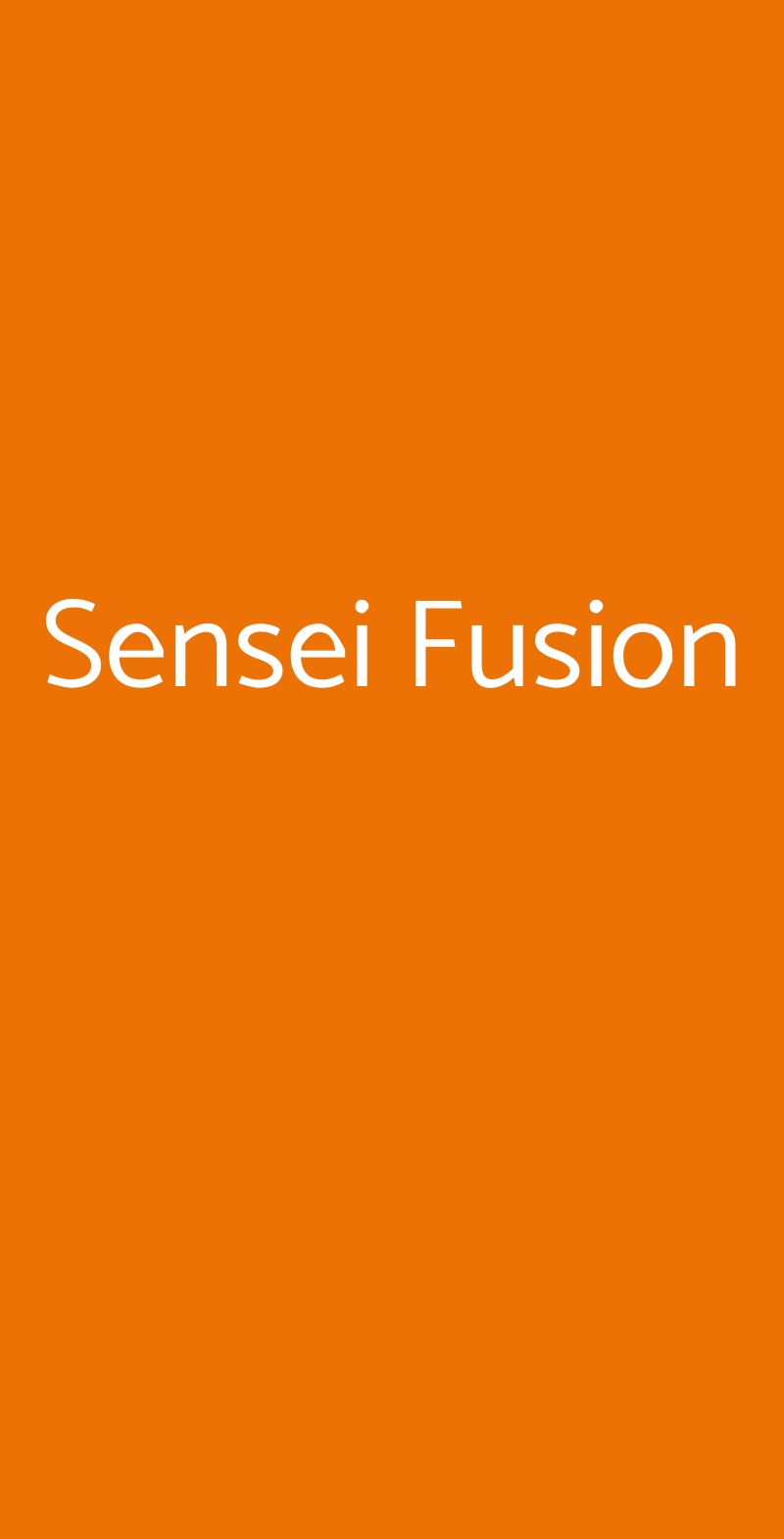 Sensei Fusion Milano menù 1 pagina