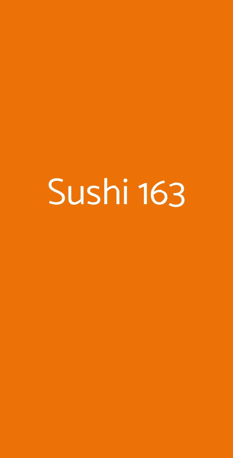 Sushi 163 Milano menù 1 pagina