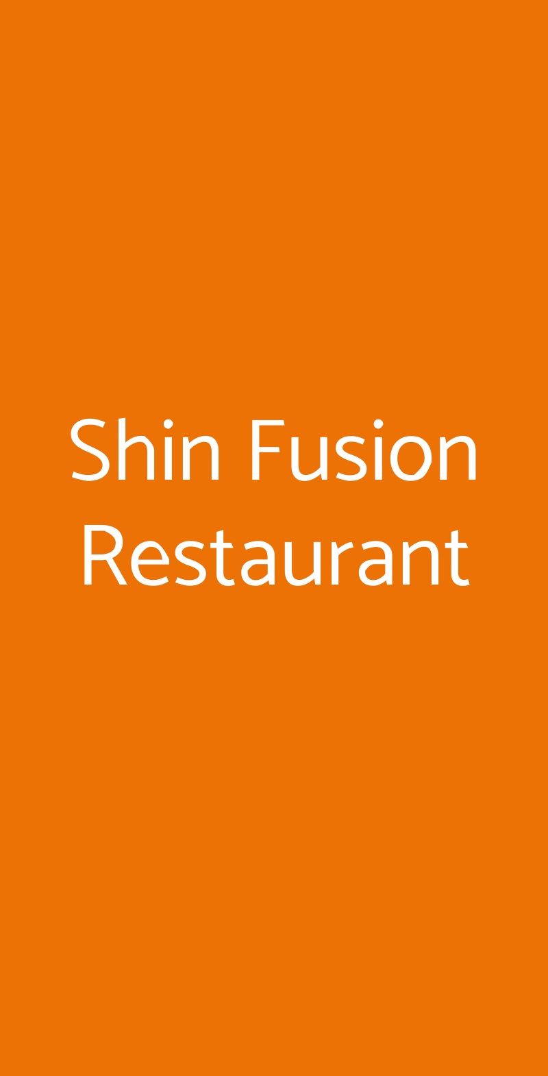 Shin Fusion Restaurant Milano menù 1 pagina