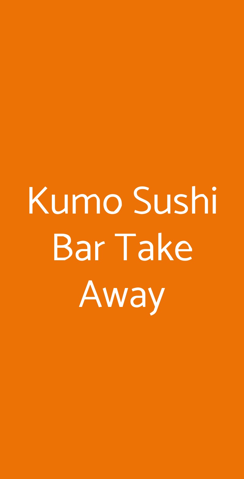 Kumo Sushi Bar Take Away Milano menù 1 pagina
