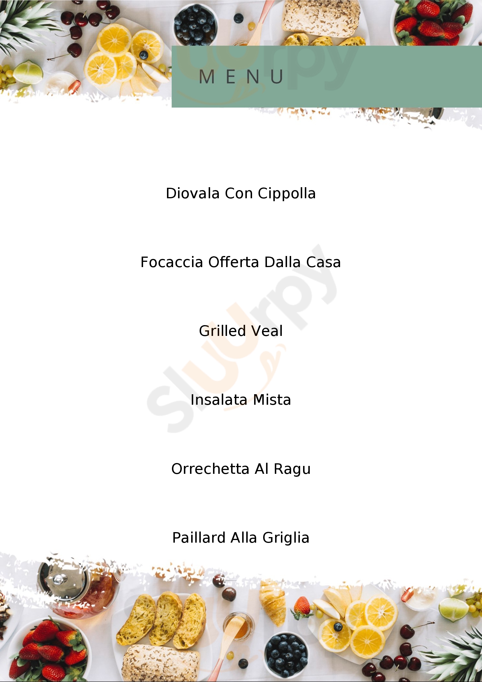 L'Incontro Lacchiarella menù 1 pagina