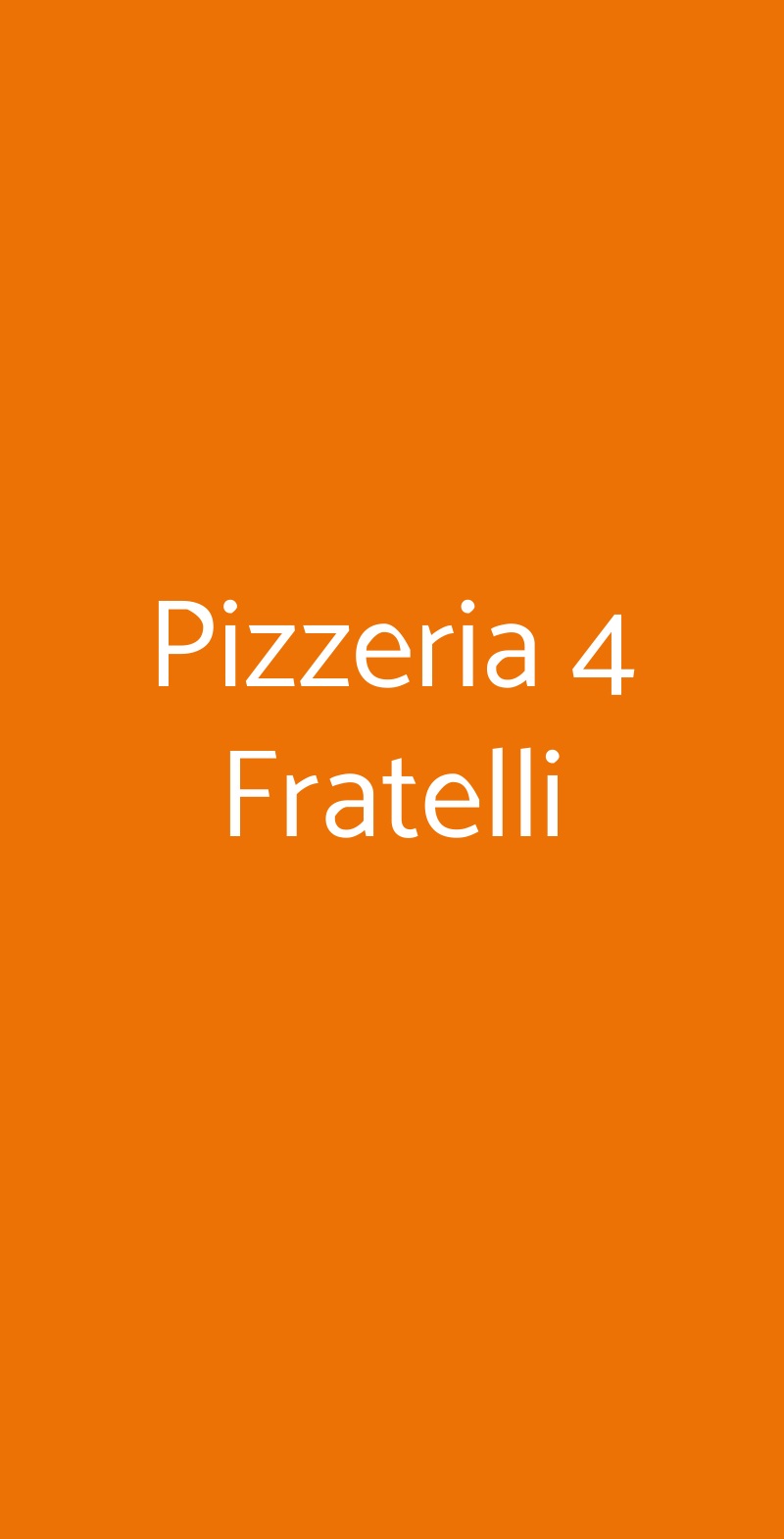 Pizzeria 4 Fratelli Milano menù 1 pagina
