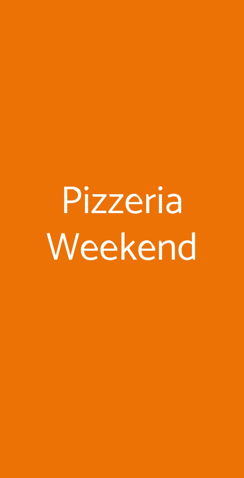 Pizzeria Weekend Bresso menù 1 pagina