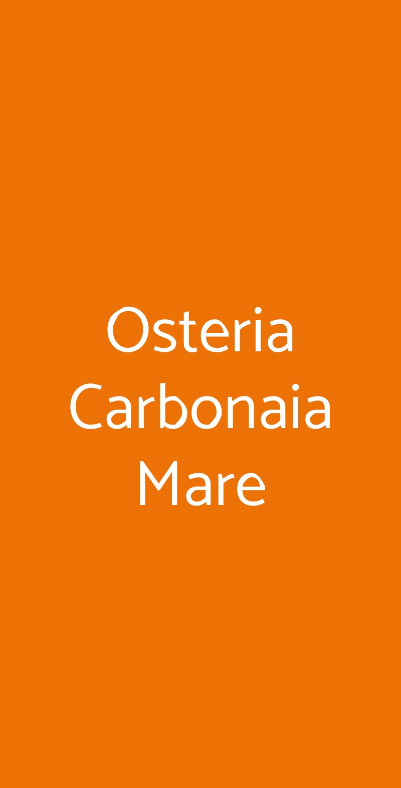 Osteria Carbonaia Mare Milano menù 1 pagina