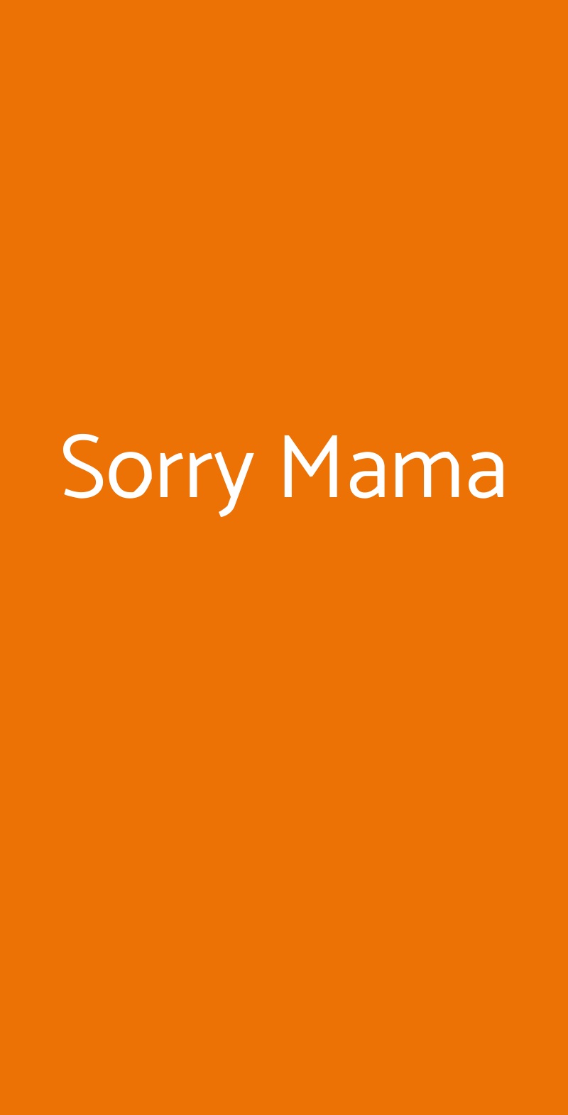 Sorry Mama Milano menù 1 pagina