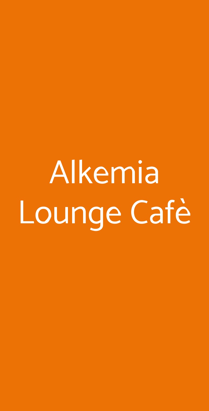 Alkemia Lounge Cafè Milano menù 1 pagina