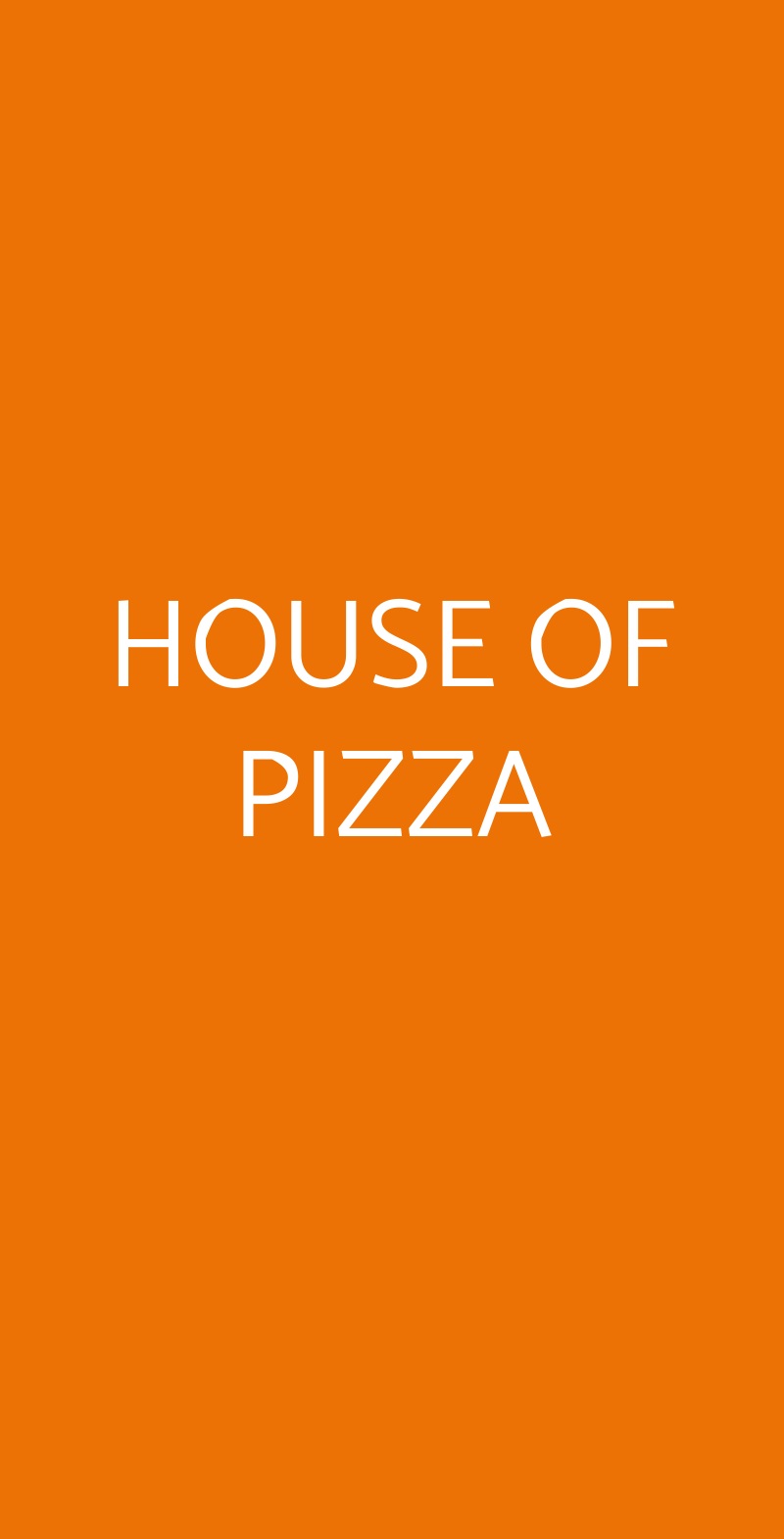 HOUSE OF PIZZA Milano menù 1 pagina