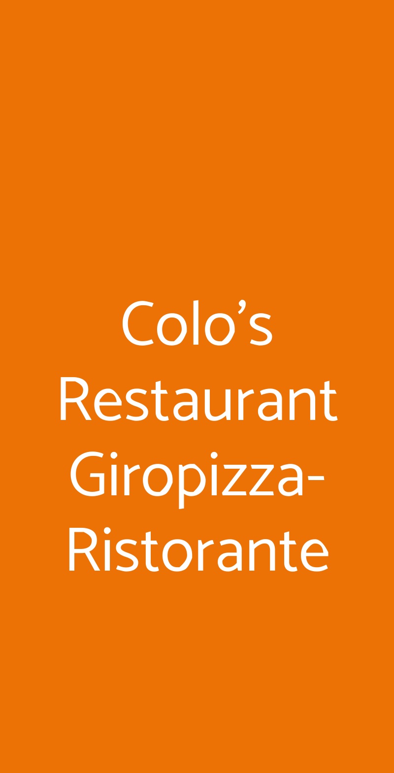 colo's restaurant Cusano Milanino menù 1 pagina
