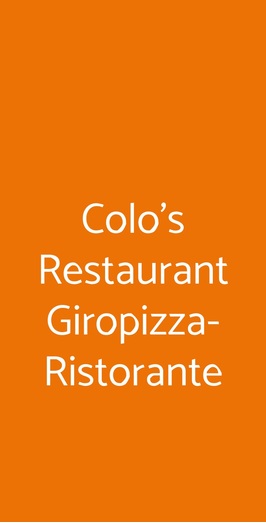 Colo's Restaurant, Cusano Milanino