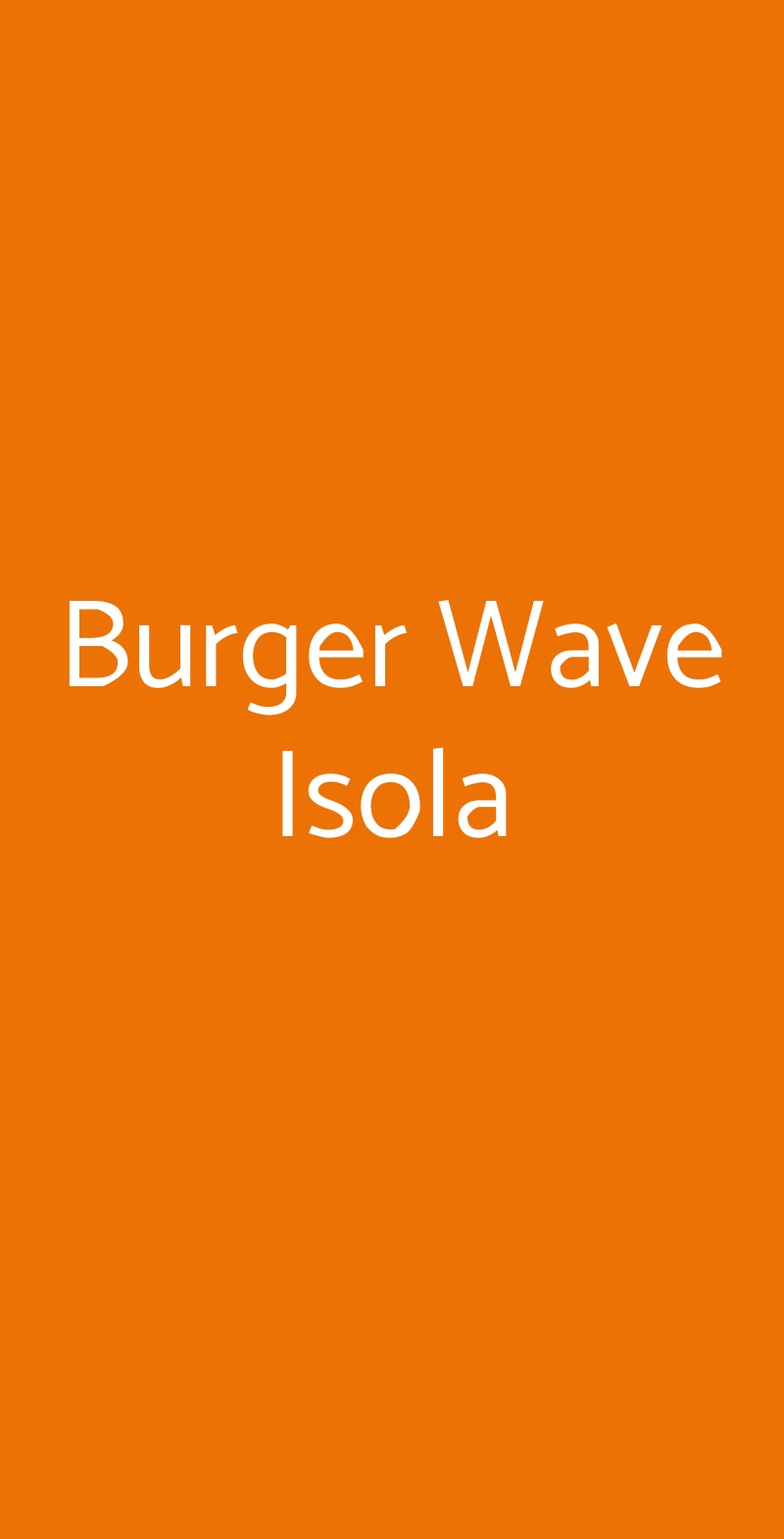 Burger Wave Isola Milano menù 1 pagina