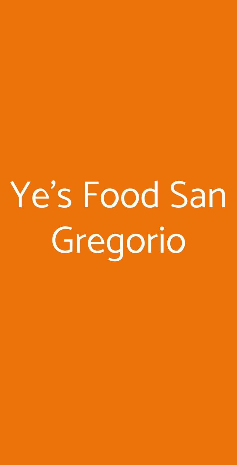 Ye's Food San Gregorio Milano menù 1 pagina