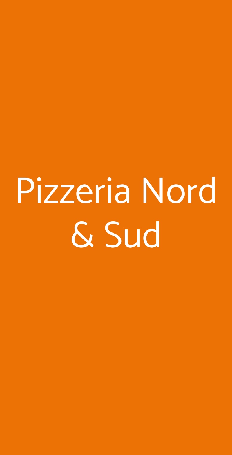 Pizzeria Nord & Sud Milano menù 1 pagina