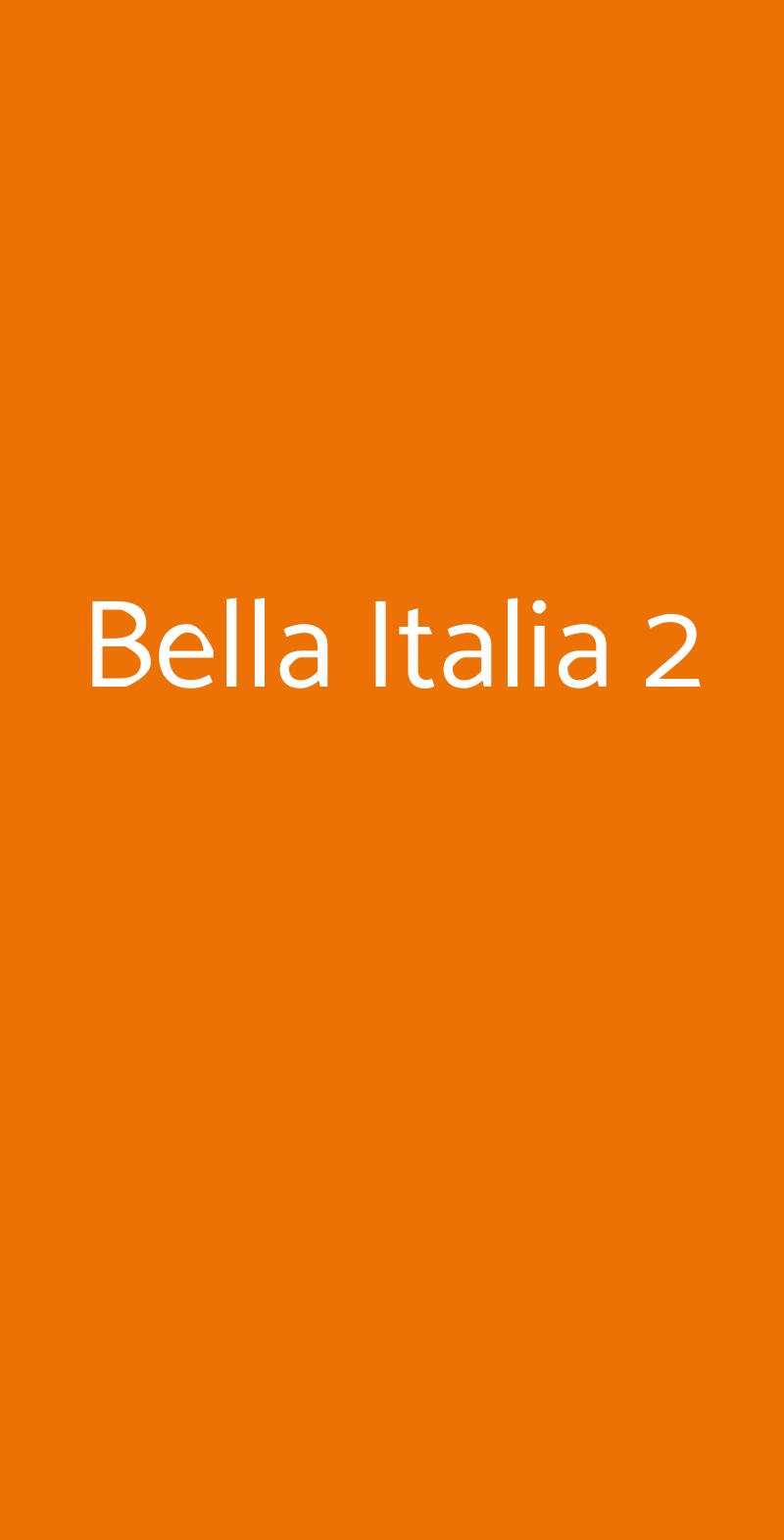 Bella Italia 2 Milano menù 1 pagina