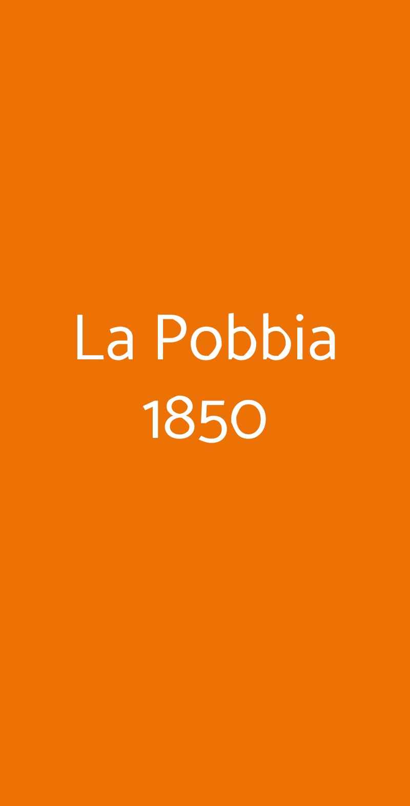La Pobbia 1850 Milano menù 1 pagina