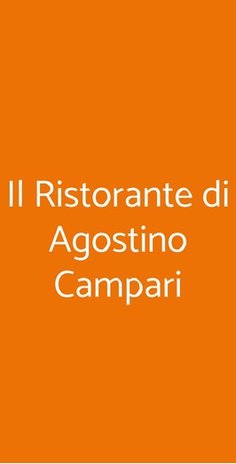 Il Ristorante Di Agostino Campari, Abbiategrasso