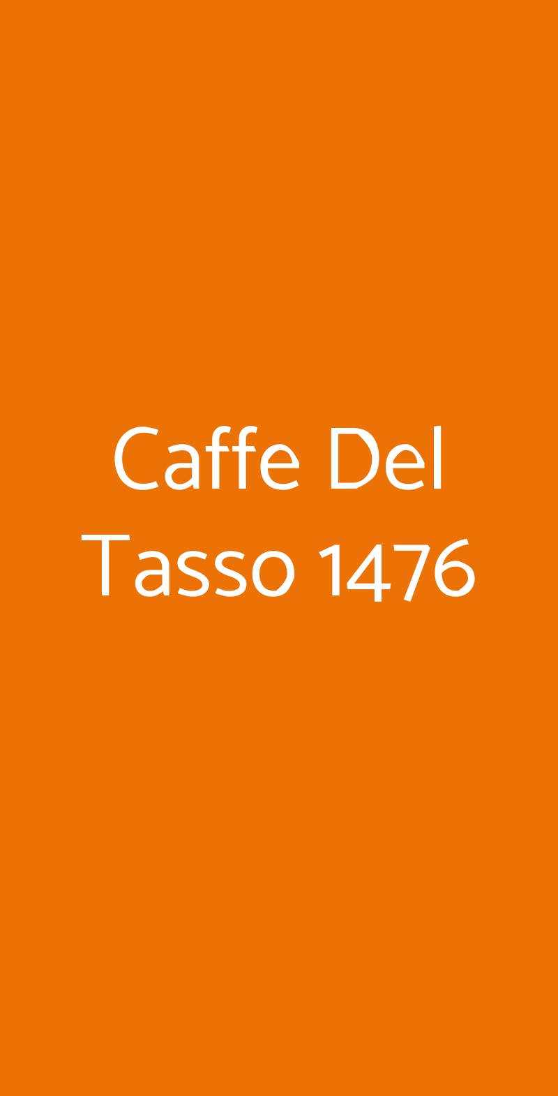 Caffe Del Tasso 1476 Bergamo menù 1 pagina