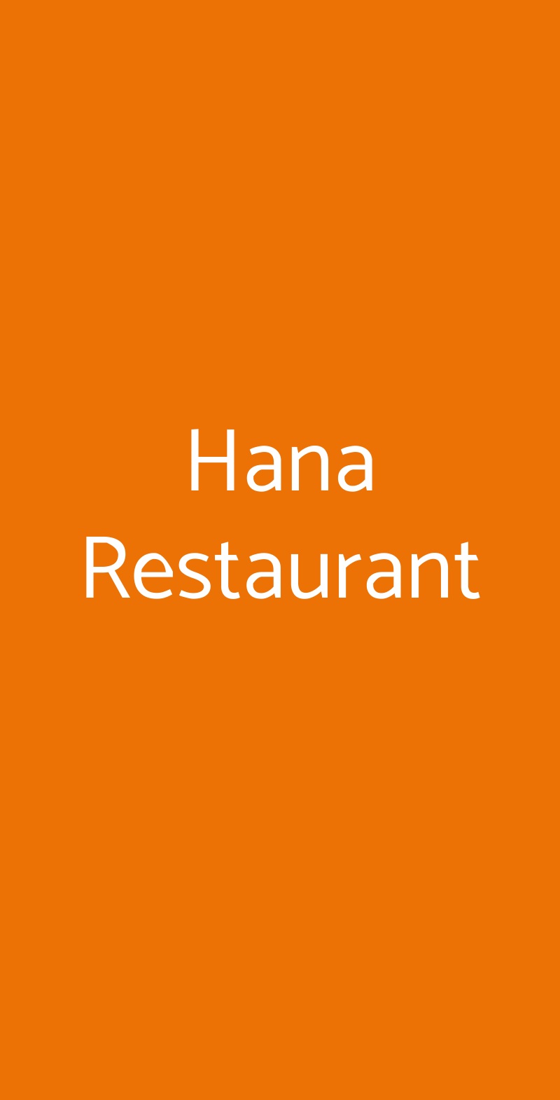 Hana Restaurant Milano menù 1 pagina