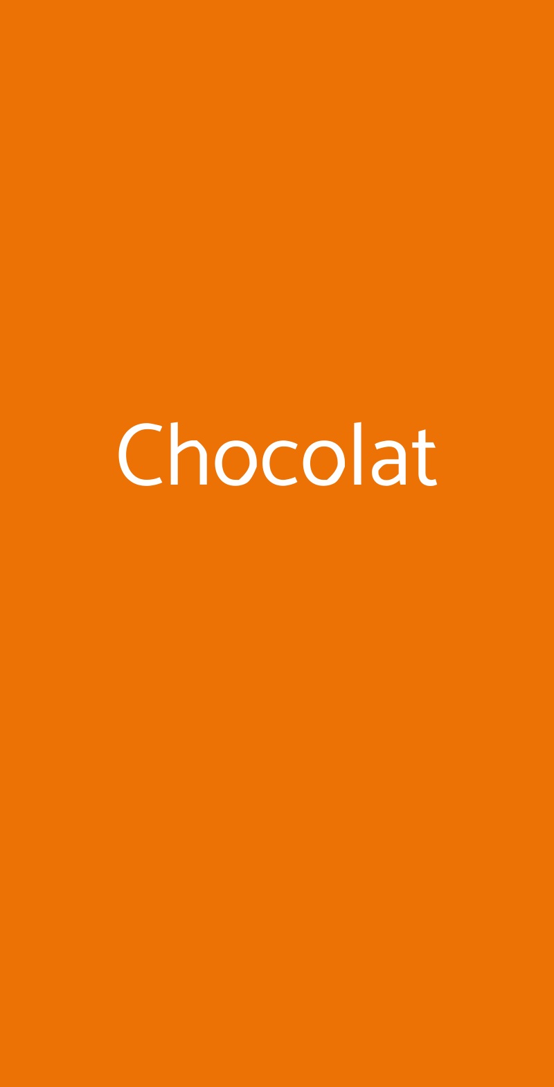 Chocolat Milano menù 1 pagina