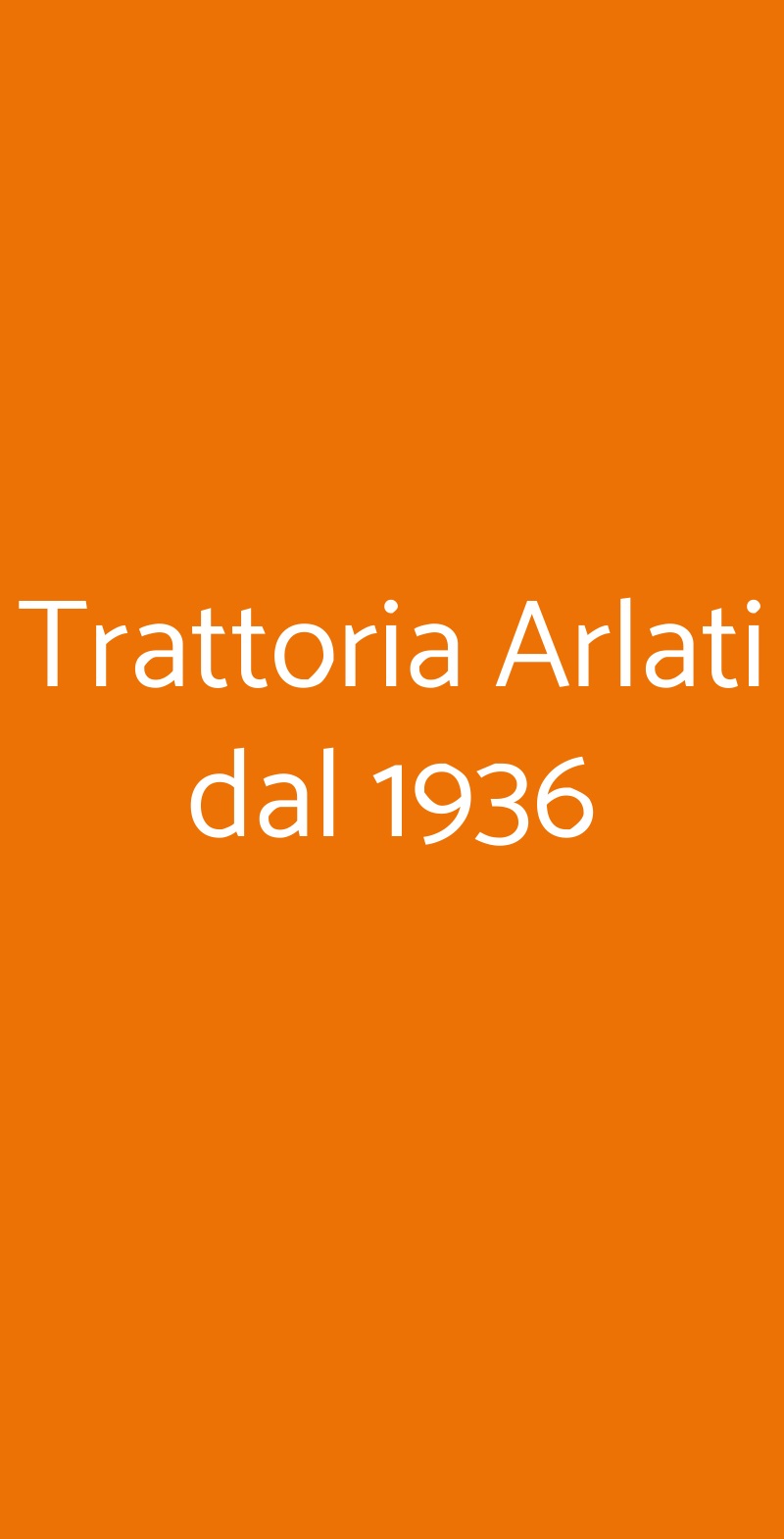Trattoria Arlati dal 1936 Milano menù 1 pagina
