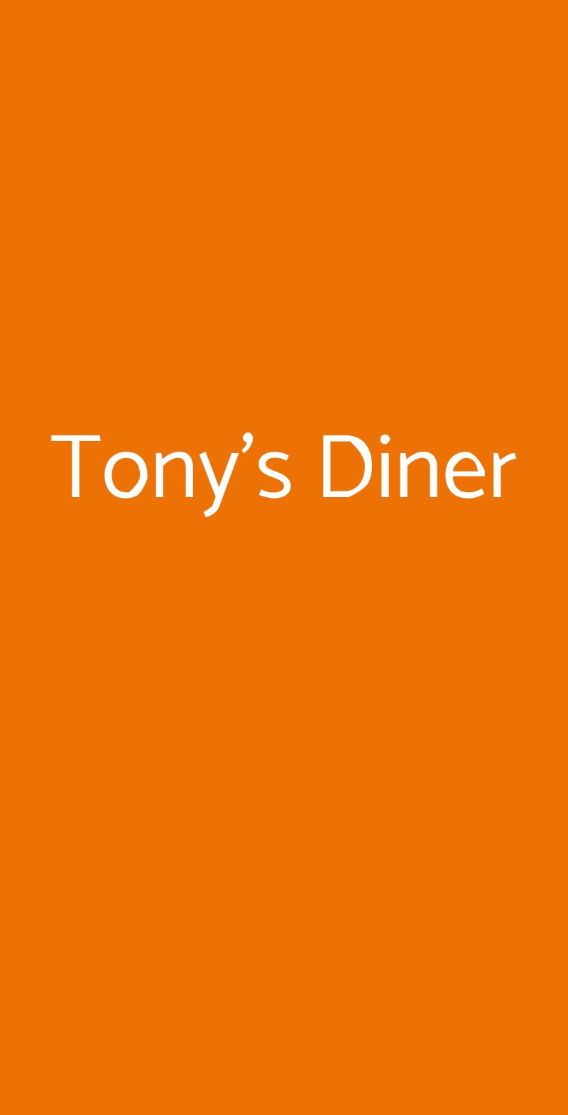 Tony's Diner San Vittore Olona menù 1 pagina