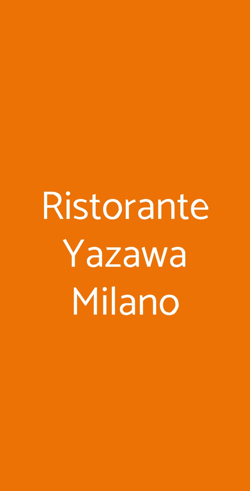 Ristorante Yazawa Milano Milano menù 1 pagina