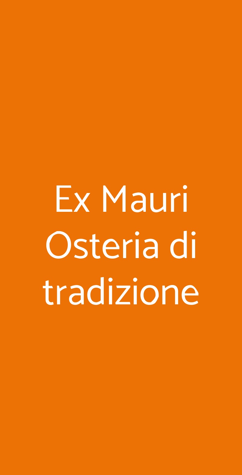 Ex Mauri Osteria di tradizione Milano menù 1 pagina