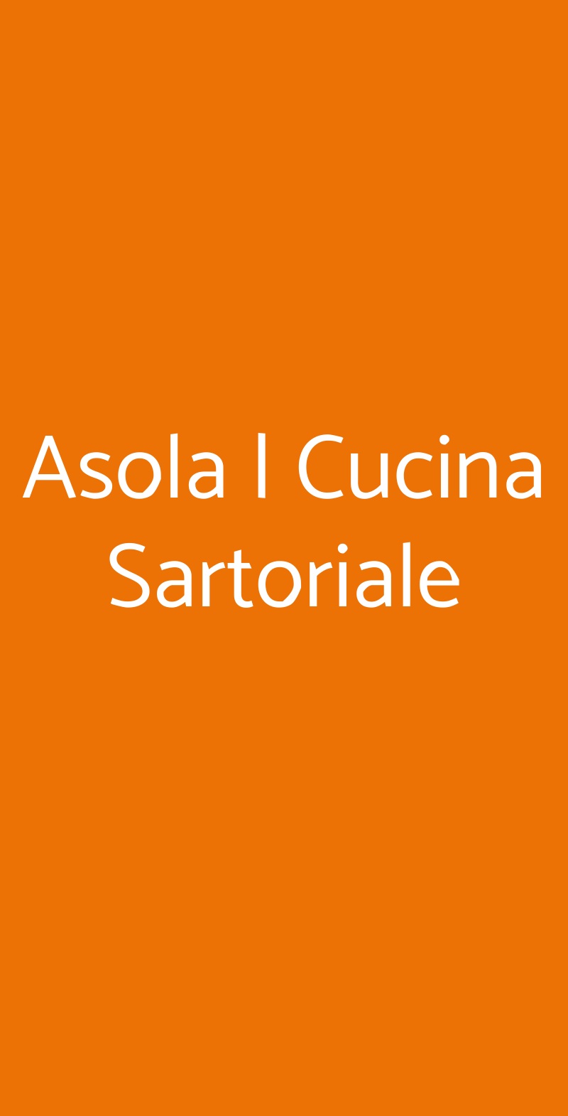 Asola | Cucina Sartoriale Milano menù 1 pagina