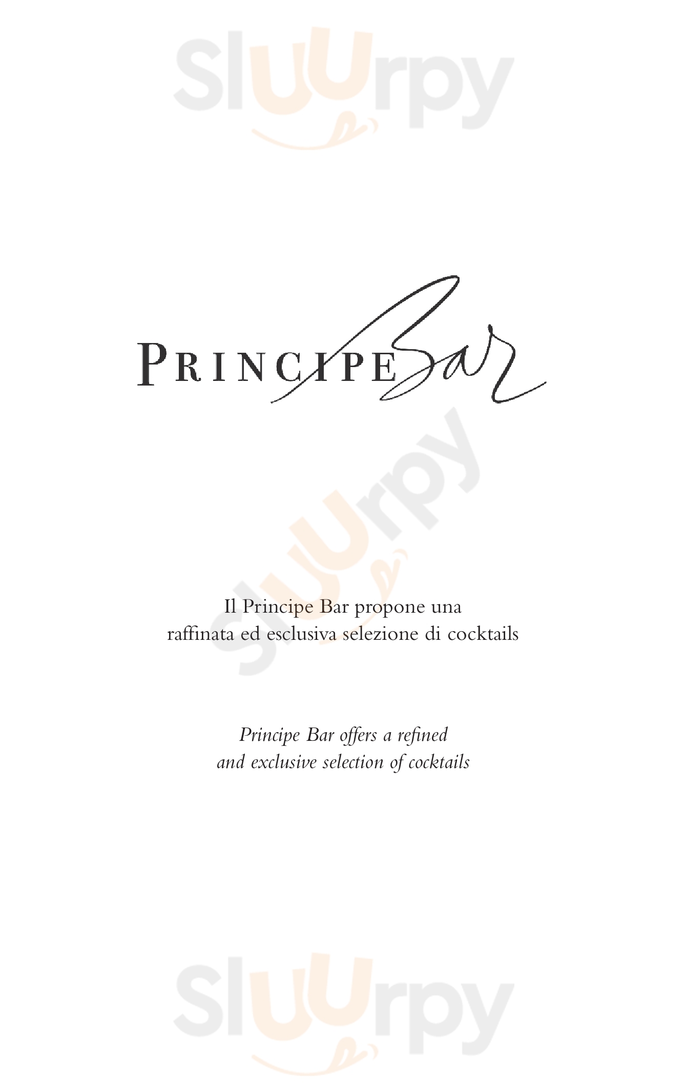 Principe Bar Milano menù 1 pagina