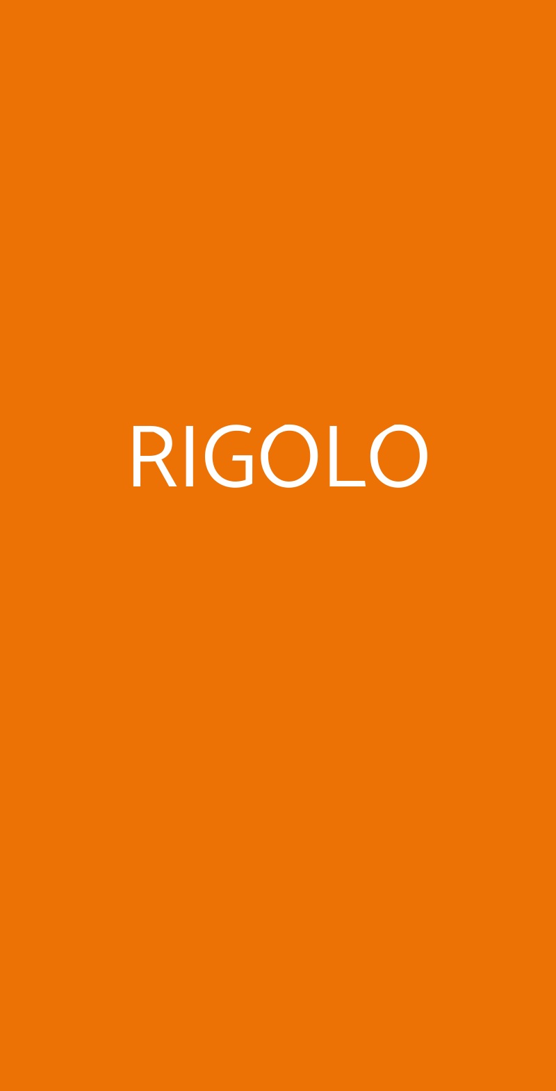 RIGOLO Milano menù 1 pagina