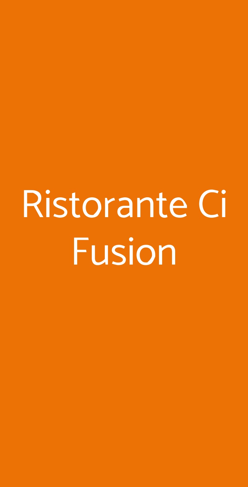 Ristorante Ci Fusion Milano menù 1 pagina