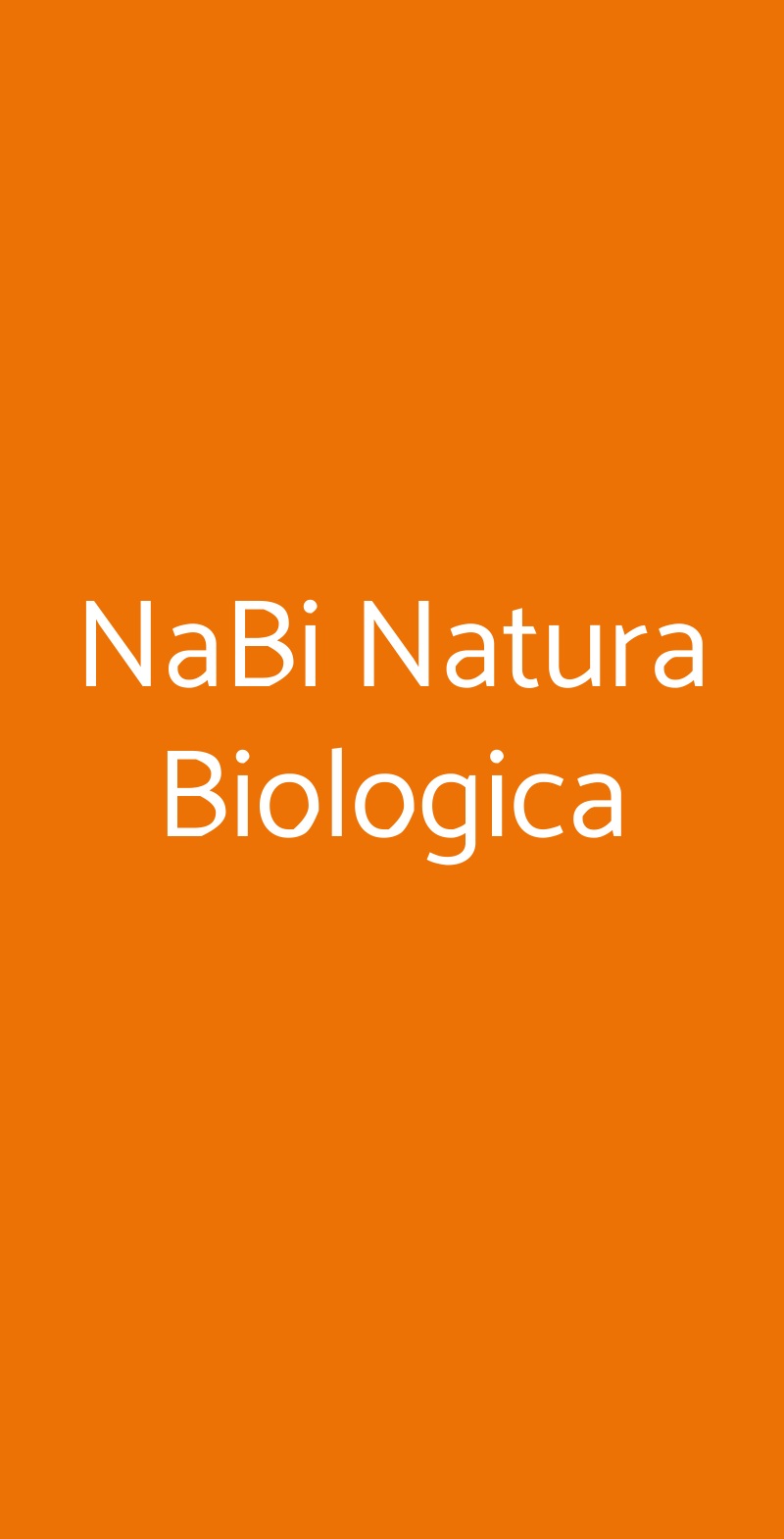 NaBi Natura Biologica Milano menù 1 pagina