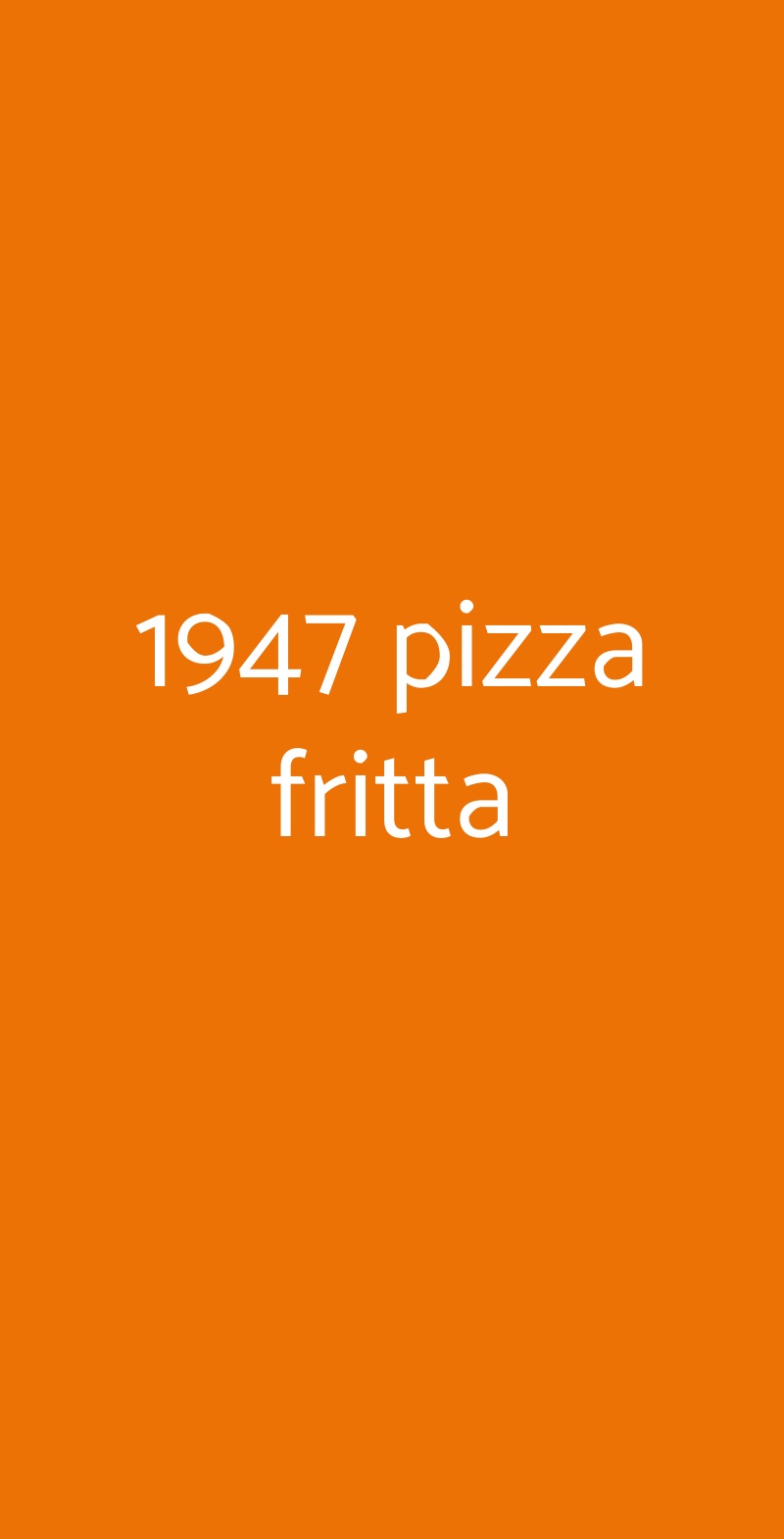 1947 pizza fritta Napoli menù 1 pagina
