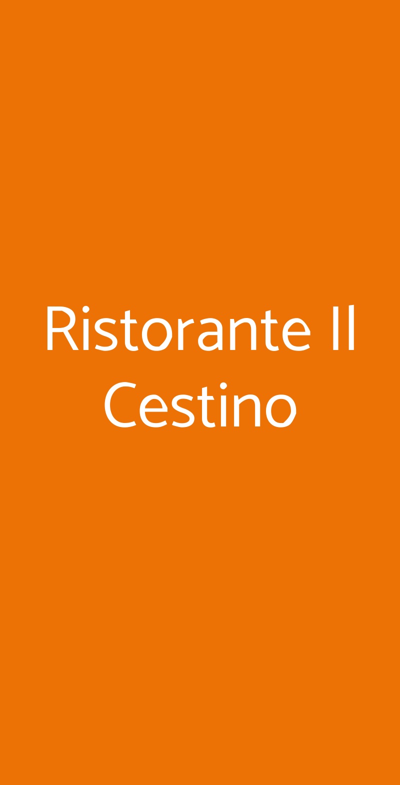 Ristorante Il Cestino Milano menù 1 pagina