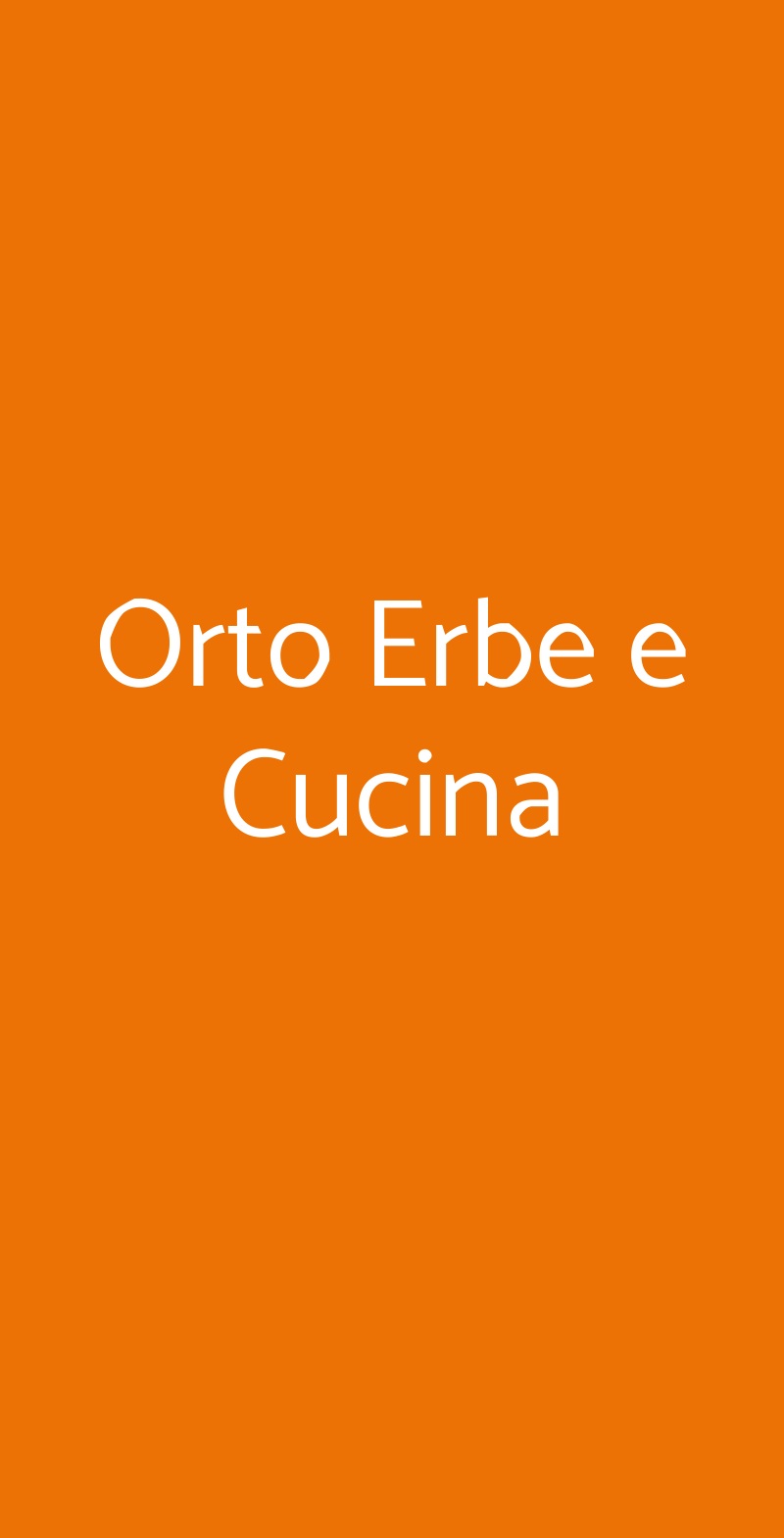 Orto Erbe e Cucina Milano menù 1 pagina
