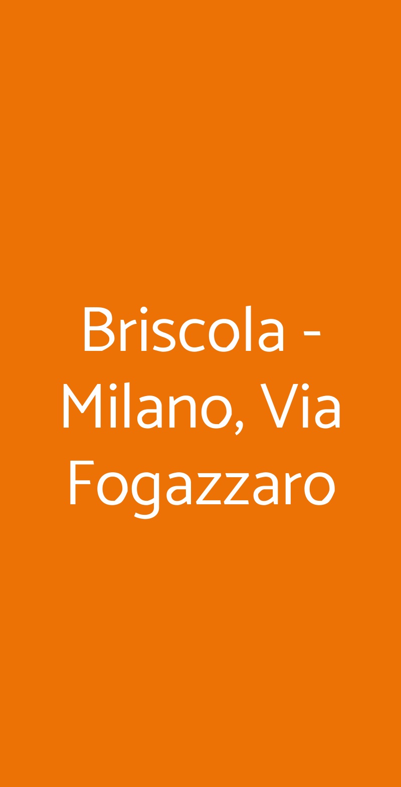 Briscola - Milano, Via Fogazzaro Milano menù 1 pagina