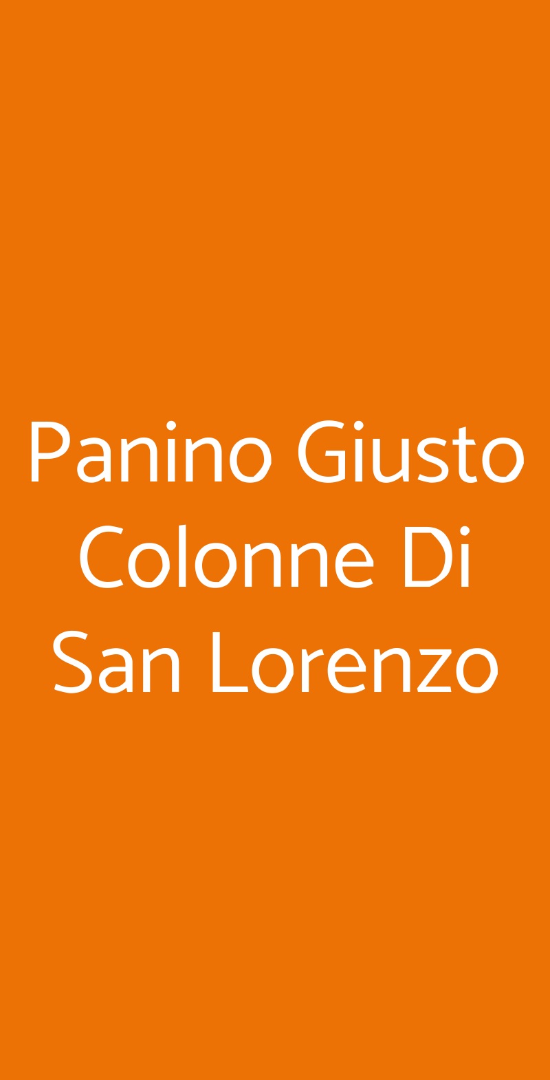 Panino Giusto Colonne Di San Lorenzo Milano menù 1 pagina