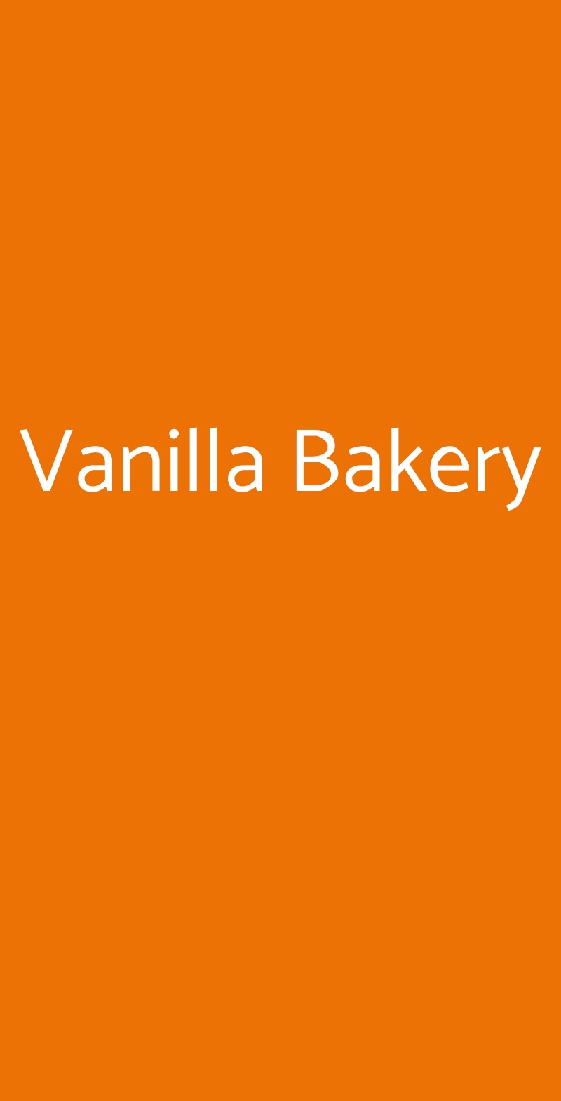 Vanilla Bakery Milano menù 1 pagina