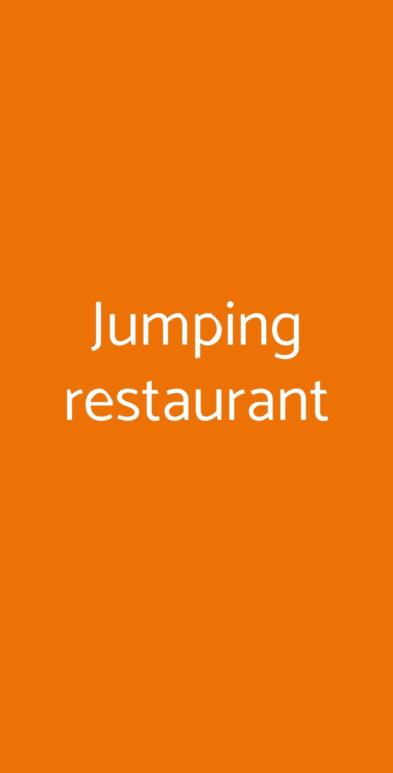 Jumping restaurant Milano menù 1 pagina