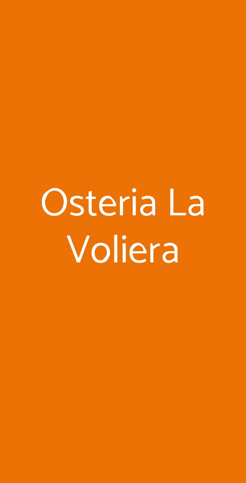 Osteria La Voliera Milano menù 1 pagina