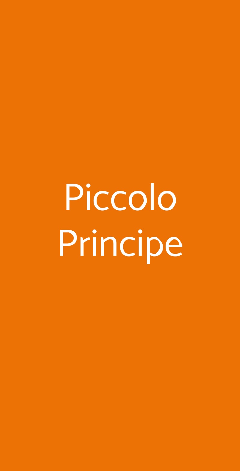 Piccolo Principe Milano menù 1 pagina