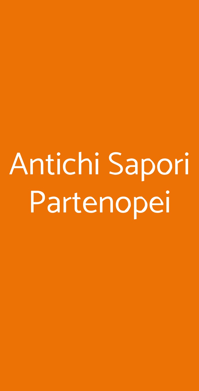 Antichi Sapori Partenopei Napoli menù 1 pagina