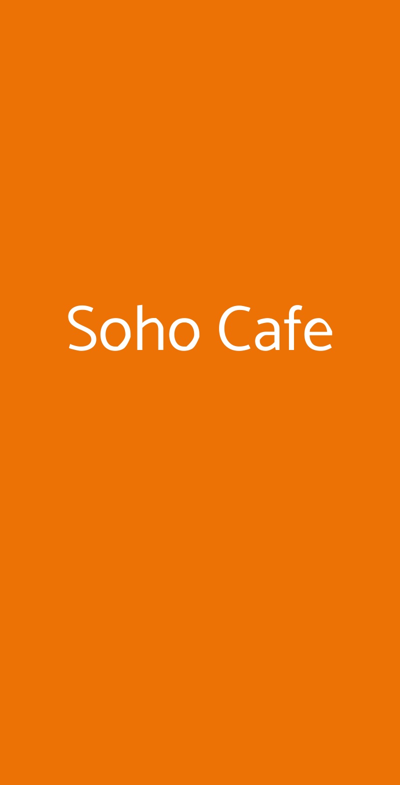 Soho Cafè Milano menù 1 pagina