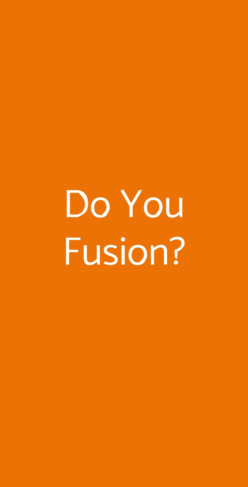 Do You Fusion? Milano menù 1 pagina