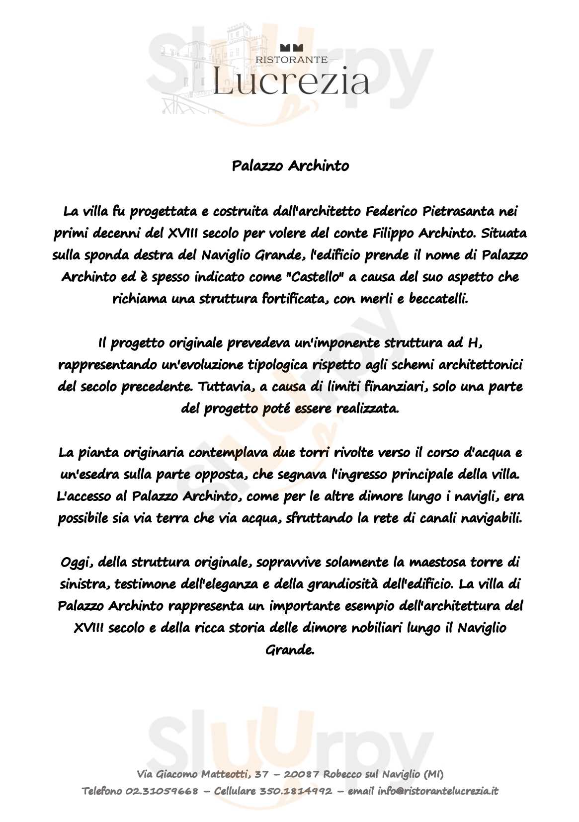 Lucrezia Robecco sul Naviglio menù 1 pagina