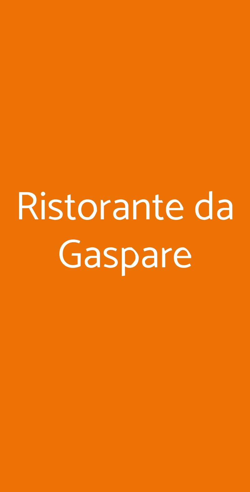 Ristorante da Gaspare Milano menù 1 pagina