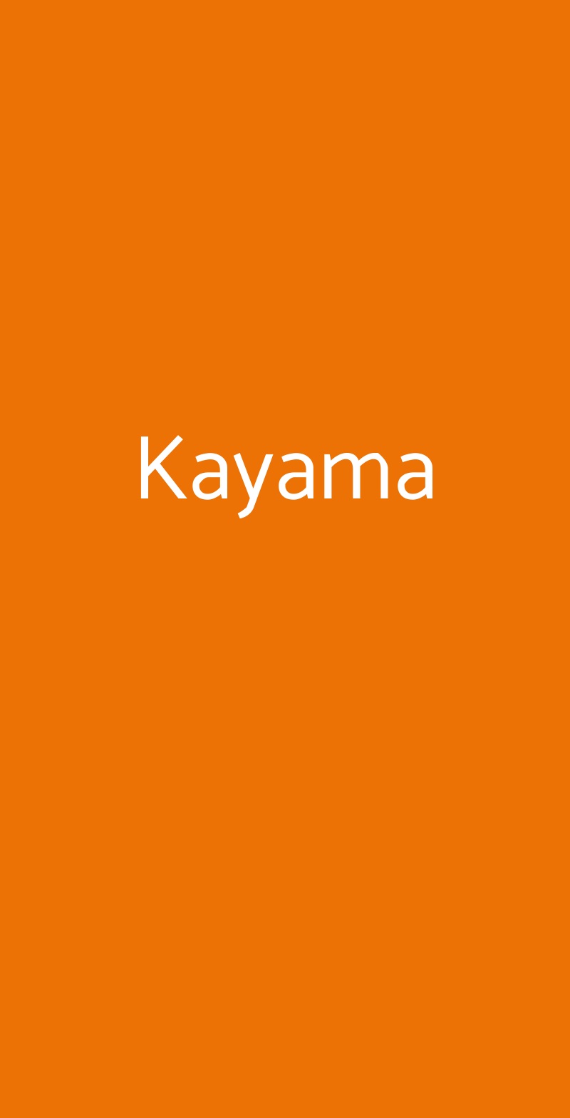 Kayama Milano menù 1 pagina